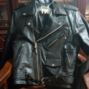 Leather motorcycle jacket